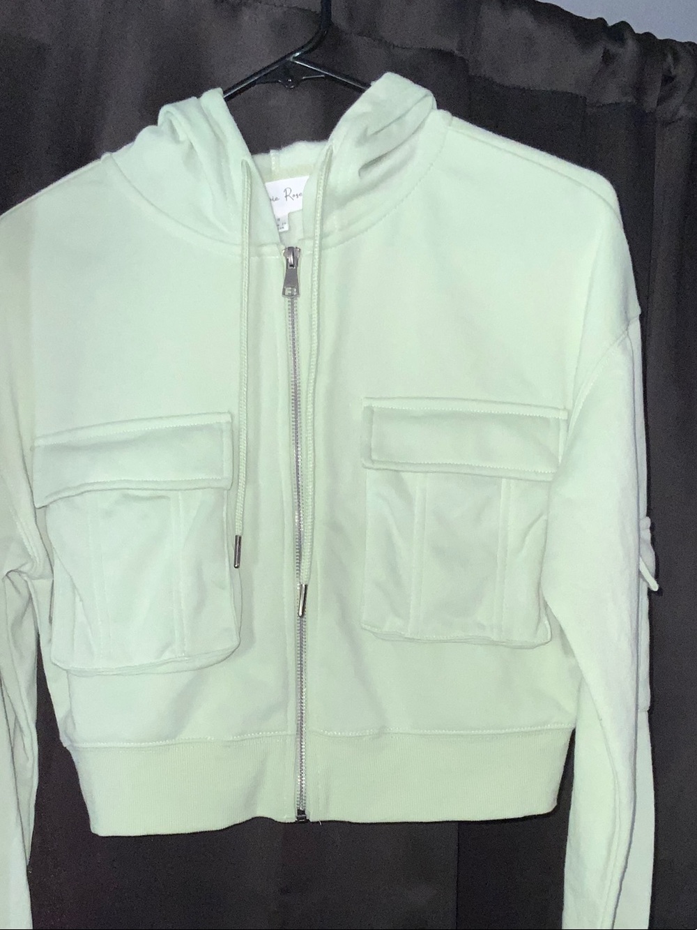 Hippie Rose Mint Green Zip-Up Hooded Jacket